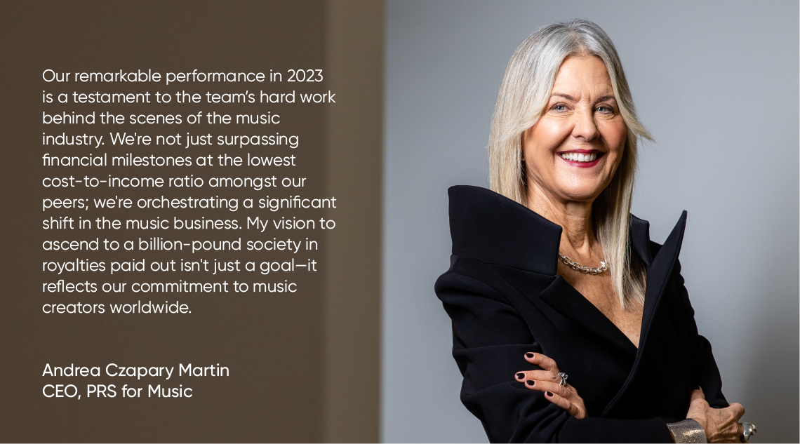 Quote from Andrea Czapary Martin from PRS for Music